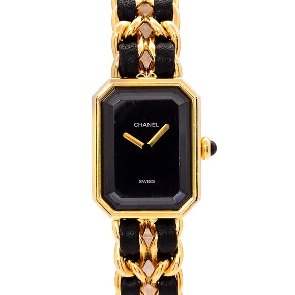 CHANEL Premiere Size L H0001 Vintage Quartz Black Dial Ladies Watch 90285964 - Picture 1 of 6